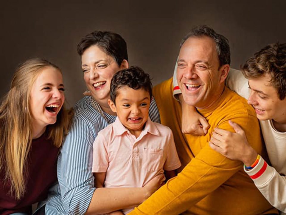 laughing family photo