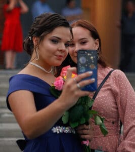 young ladies taking a selfie