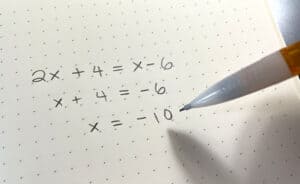 hand written algebra equation